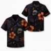 Personalized Spooky Stripe Halloween Hawaiian Shirt For Men Women, Short Sleeve Festive Fall Vacation Print, Custom Name Button Down - Style 5