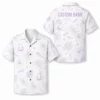 Personalized Spooky Stripe Halloween Hawaiian Shirt For Men Women, Short Sleeve Festive Fall Vacation Print, Custom Name Button Down - Style 6