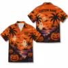 Personalized Spooky Sunset Halloween Hawaiian Shirt For Men Women, Short Sleeve Tropical Fall Festival Print, Custom Name Button Down - Style 3