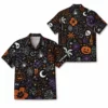 Personalized Spooky Witchcraft Halloween Hawaiian Shirt For Men Women, Short Sleeve Gothic Festival Print, Custom Name Button Down - Style 4