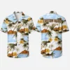 Personalized Tropical Beach Landscape Hawaiian Shirt For Men And Women, Short Sleeve Scenic Island Vacation Print, Custom Name Summer Button Down