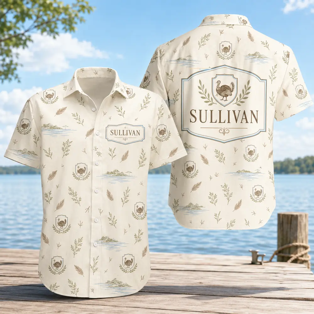 Personalized Turkey Hunting Hawaiian Shirt For Men And Women, Short Sleeve Artistic Wildlife Print, Custom Name Summer Button Down - Style 7