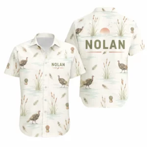 Personalized Turkey Hunting Hawaiian Shirt For Men And Women, Short Sleeve Rustic Field Print, Custom Name Summer Button Down - Style 2