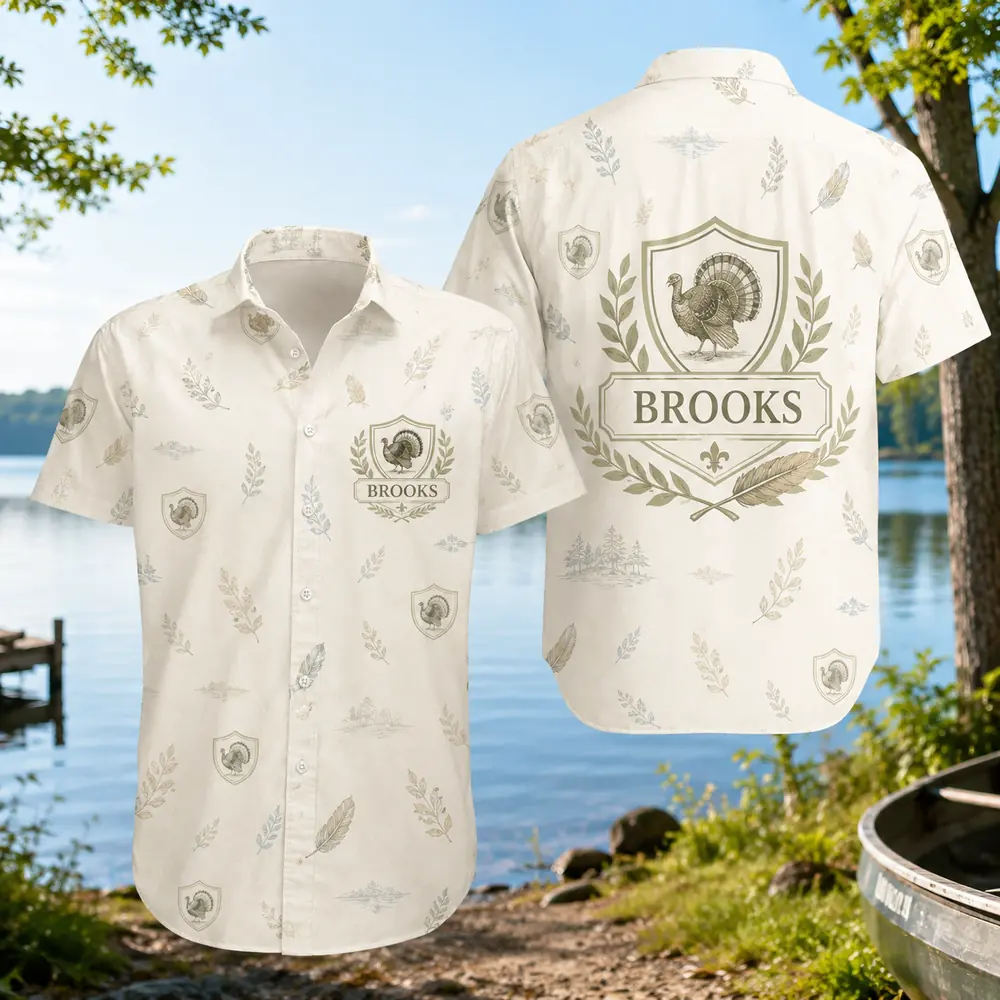 Personalized Turkey Hunting Hawaiian Shirt For Men And Women, Short Sleeve Vintage Nature Print, Custom Name Summer Button Down - Style 6