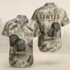 Personalized Turkey Hunting Hawaiian Shirt For Men And Women, Short Sleeve Woodland Wildlife Print, Custom Name Summer Button Down - Style 10