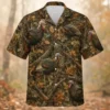 Personalized Turkey Hunting Hawaiian Shirt For Men, Short Sleeve Forest Camo Print, Custom Name Summer Button Down - Style 1