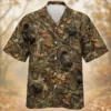 Personalized Turkey Hunting Hawaiian Shirt For Men, Short Sleeve Forest Camo Print, Custom Name Summer Button Down - Style 10