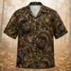 Personalized Turkey Hunting Hawaiian Shirt For Men, Short Sleeve Forest Camo Print, Custom Name Summer Button Down - Style 2