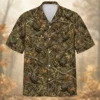 Personalized Turkey Hunting Hawaiian Shirt For Men, Short Sleeve Forest Camo Print, Custom Name Summer Button Down - Style 5