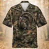 Personalized Turkey Hunting Hawaiian Shirt For Men, Short Sleeve Forest Camo Print, Custom Name Summer Button Down - Style 6