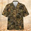 Personalized Turkey Hunting Hawaiian Shirt For Men, Short Sleeve Forest Camo Print, Custom Name Summer Button Down - Style 8