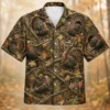 Personalized Turkey Hunting Hawaiian Shirt For Men, Short Sleeve Forest Camo Print, Custom Name Summer Button Down - Style 9