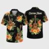 Personalized Ukulele Floral Hawaiian Shirt For Men And Women, Short Sleeve Musical Tropical Island Print, Custom Name Summer Button Down