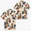 Personalized Vintage Halloween Aloha Hawaiian Shirt For Men Women, Short Sleeve Spooky Fall Festival Vacation Print, Custom Name Button Down - Style 4