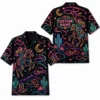 Personalized Western Cowboy Neon Hawaiian Shirt For Men And Women, Short Sleeve Funny Retro Desert Night, Custom Name Summer Button Down - Style 4