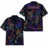Personalized Western Cowboy Neon Hawaiian Shirt For Men And Women, Short Sleeve Funny Retro Desert Night, Custom Name Summer Button Down - Style 7