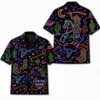 Personalized Western Cowboy Neon Hawaiian Shirt For Men And Women, Short Sleeve Funny Retro Desert Night, Custom Name Summer Button Down - Style 8