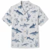 Shark Hawaiian Shirt For Men Women, Tropical Aloha Button Down Shirt, Ocean Fish Beach Vacation Shirt, Summer Resort Cruise Casual Wear - Style 4