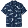 Shark Hawaiian Shirt For Men Women, Tropical Aloha Button Down Shirt, Ocean Fish Beach Vacation Shirt, Summer Resort Cruise Casual Wear - Style 6