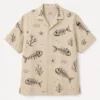 Tropical Fish Bone Aloha Shirt, Unisex Hawaiian Beach Shirt With Skeleton Fish For Summer Vacation - Style 10