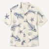 Tropical Fish Bone Aloha Shirt, Unisex Hawaiian Beach Shirt With Skeleton Fish For Summer Vacation - Style 3