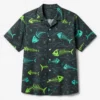 Tropical Fish Bone Aloha Shirt, Unisex Hawaiian Beach Shirt With Skeleton Fish For Summer Vacation - Style 4