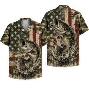 Usa Fishing Hawaiian Shirt For Men Women, Patriotic Fish Button Up, Fisherman Gift, Independence Day Outfit - Style 2