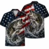 Usa Fishing Hawaiian Shirt For Men Women, Patriotic Fish Button Up, Fisherman Gift, Independence Day Outfit - Style 4
