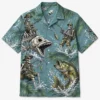 Veteran Skeleton Fishing Hawaiian Shirt For Men Women Youth, Skeleton Bass Fish Bone Summer Shirt, Tropical Outdoor Fisherman Gift Tee - Style 9