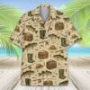 Vintage Fishing Hawaiian Shirt Men Women, Fisherman Aloha Shirt, Fishing Button Down Short Sleeve Shirt, Summer Fishing Gift - Style 1