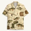 Vintage Fishing Hawaiian Shirt Men Women, Fisherman Aloha Shirt, Fishing Button Down Short Sleeve Shirt, Summer Fishing Gift - Style 8