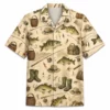 Vintage Fishing Hawaiian Shirt Men Women, Fisherman Aloha Shirt, Fishing Button Down Short Sleeve Shirt, Summer Fishing Gift - Style 9